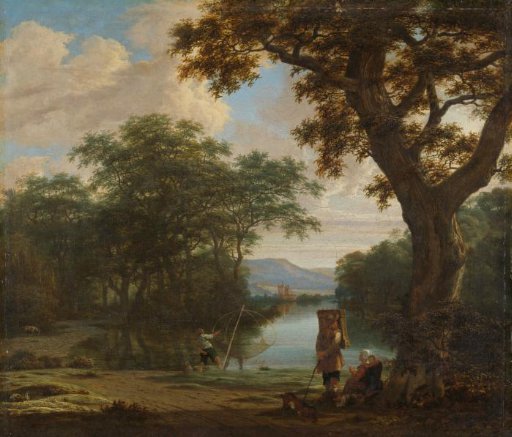 Landscape with Fisherman with a square Net