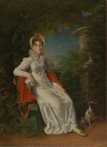 Carolina Ferdinanda Louisa of Sicily (1798-1870). Wife of Charles Ferdinand, Duc de Berry, in the Park of Bagatelle in the Bois de Boulogne (near Paris)