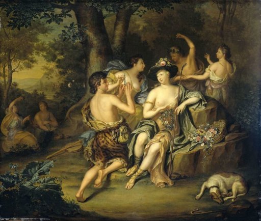 "Shepherds and Shepherdesses in a Landscape