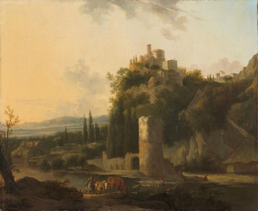Italian landscape with round tower