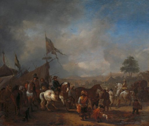 A Horse Fair near an Army Camp