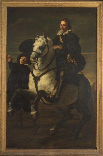 Portrait of a man on horseback
