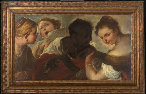 Gilded, reeded frame with a renversé profile