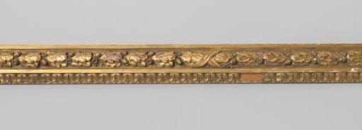 Frame fragment: gilded frame with pâte ornaments, top rail.