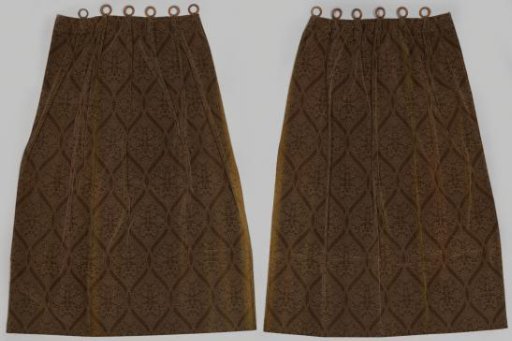 Curtains of brown trip with pattern "Meiranken"