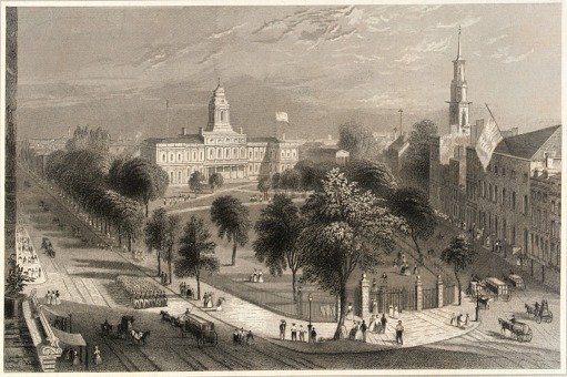 The Park and City Hall, New York, American