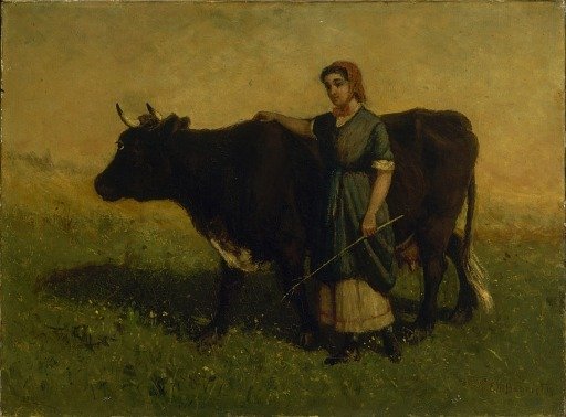 Untitled (woman walking with cow)