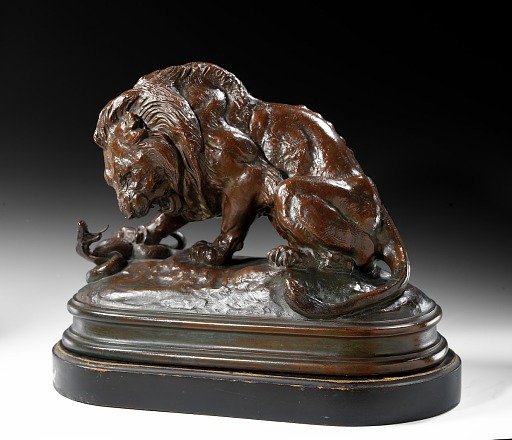 Lion Crushing a Serpent