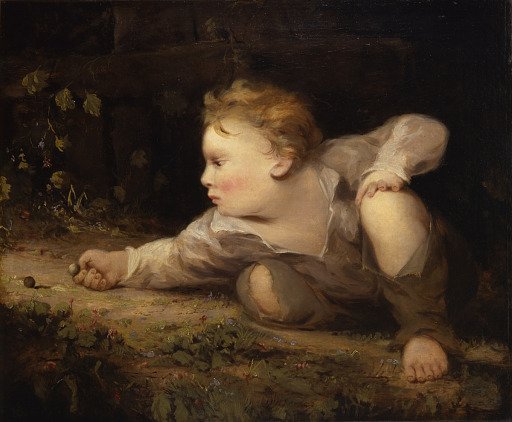 Boy Playing Marbles
