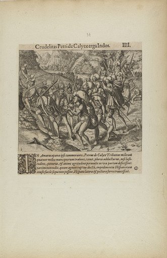 Crudelitas Petride Calyce Erga Indos. III. (from book, Americae, part four)