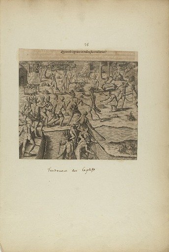 Quomodo Captivos in Reditu Suo Tractarint(?) (from book, Americae, part three)
