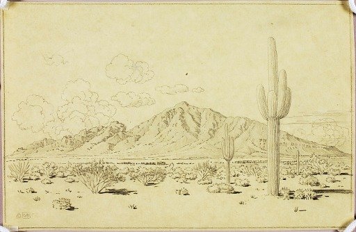 Untitled (transfer drawing for Camelback Mountain, Phoenix)