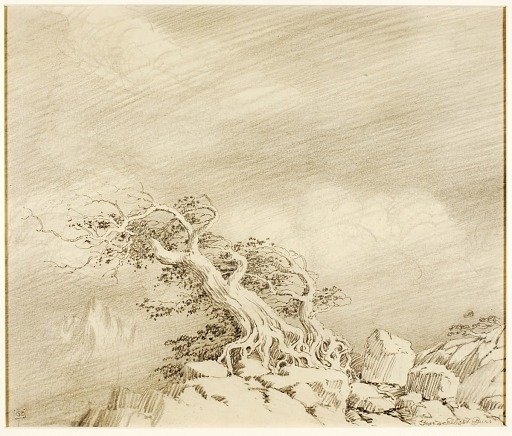 Untitled (transfer drawing for Storm near Timberline)