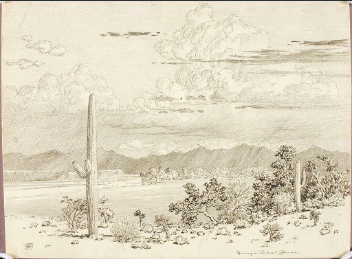 Untitled (transfer drawing for Verde River, Apache Reservation, Arizona)