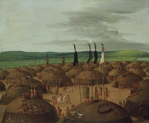 Bird's-eye View of the Mandan Village, 1800 Miles above St. Louis