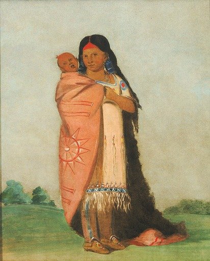Tsee-moúnt, Great Wonder, Carrying Her Baby in Her Robe