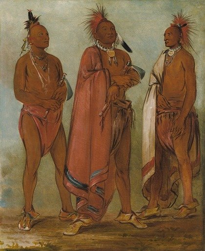 Wa-másh-ee-sheek, He Who Takes Away; Wa-chésh-uk, War; Mink-chésk, Three Distinguished Young Men