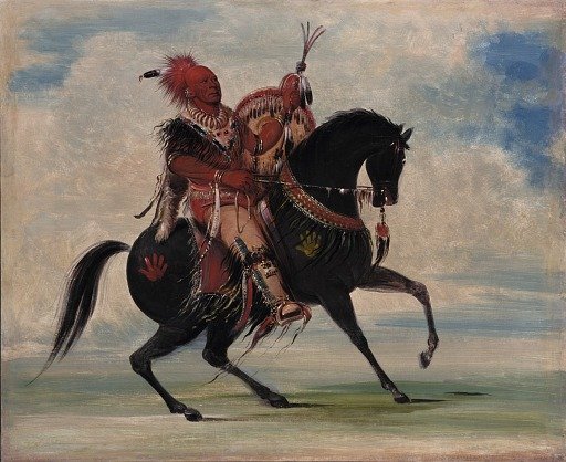 Kee-o-kúk, The Watchful Fox, Chief of the Tribe, on Horseback