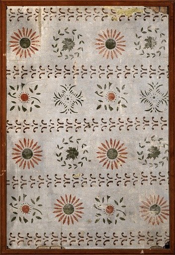 Section of Stenciled Plaster Wall and Lating