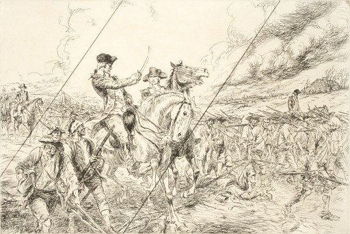 Washington and Lee at Monmouth (cancelled plate from the portfolio "The Bicentennial Pageant of George Washington")
