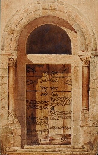 Portal of Church of Nervy St. Sepulchre (facsimile copy of a drawing by E. Viollet Le Duc in Hotel De Cluny)