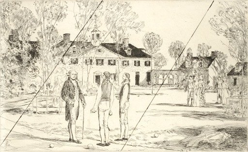 Washington at Mount Vernon (cancelled plate from the portfolio "The Bicentennial Pageant of George Washington")