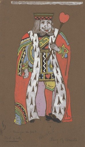 King of Hearts (costume design for Alice-in-Wonderland, 1915