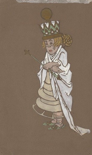 White Queen (costume design for Alice-in-Wonderland) 1915
