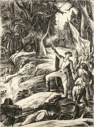 Washington at Braddock's Defeat (cancelled plate from the portfolio "The Bicentennial Pageant of George Washington")