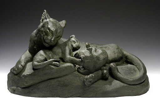 Panther and Cubs--"Maternal Affection"