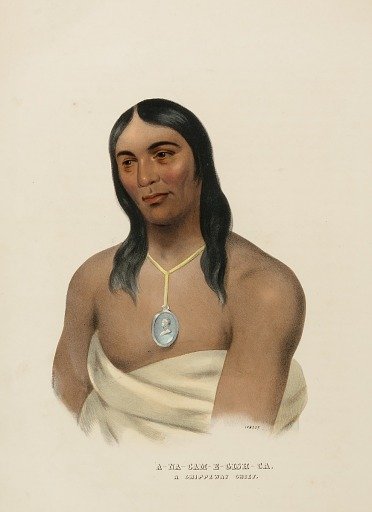 A-NA-CAM-E-GISH-CA. A CHIPPEWA CHIEF., from History of the Indian Tribes of North America