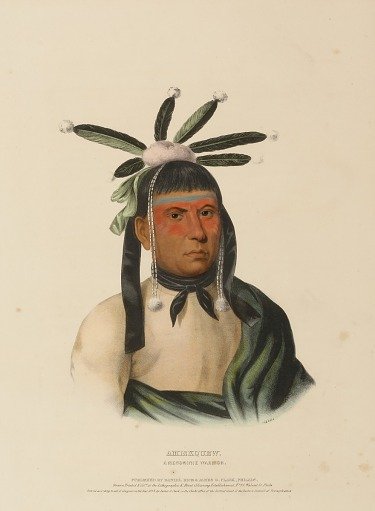 AMISKQUEW. A MENOMINIE WARRIOR., from History of the Indian Tribes of North America
