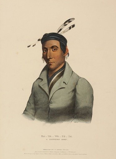 KA-TA-WA-BE-DA. A CHIPPEWAY CHIEF., from History of the Indian Tribes of North America