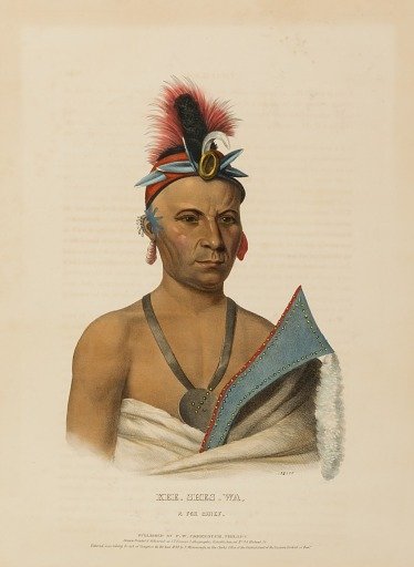 KEE-SHES-WA, A FOX CHIEF., from History of the Indian Tribes of North America