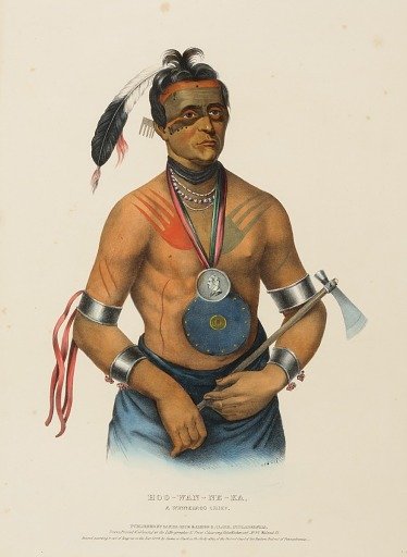 HOO-WAN-NE-KA, A WINNEBAGO CHIEF., from History of the Indian Tribes of North America