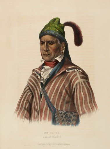 ME-NA-WA. A CREEK WARRIOR, from History of the Indian Tribes of North America