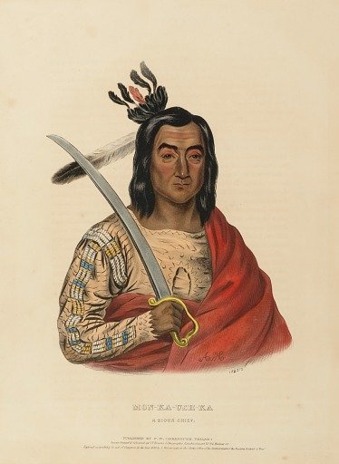 MON-KA-USH-KA. A SIOUX CHIEF., from History of the Indian Tribes of North America