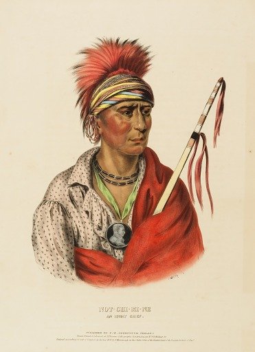 NOT-CHI-MI-NE. AN IOWAY CHIEF., from History of the Indian Tribes of North America