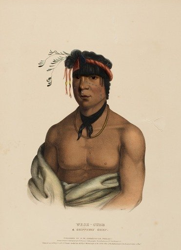 WESH-CUBB. A CHIPPEWAY CHIEF, from History of the Indian Tribes of North America