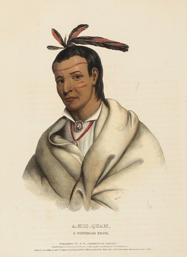 A-MIS-QUAM, A WINNEBAGO BRAVE., from History of Indian Tribes of North America