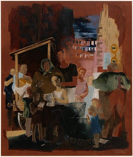 Scenes of New York--Lower East Side (mural study, Madison Square Postal Station, New York City)