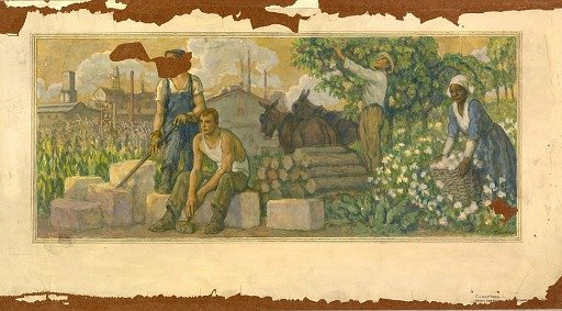 Abundance of Today (mural study, Clarksville, Tennessee Post Office)