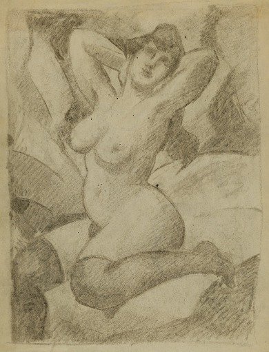 Female Nude with Black Stockings