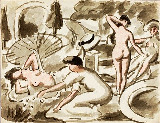 Group of Nude and Semi-Nude Women