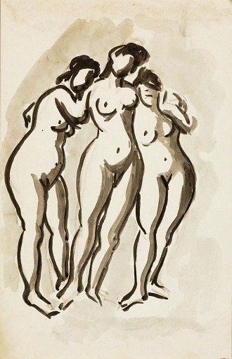 Group of Three Female Nudes