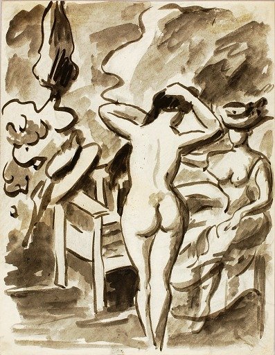 Two Female Figures in Garden