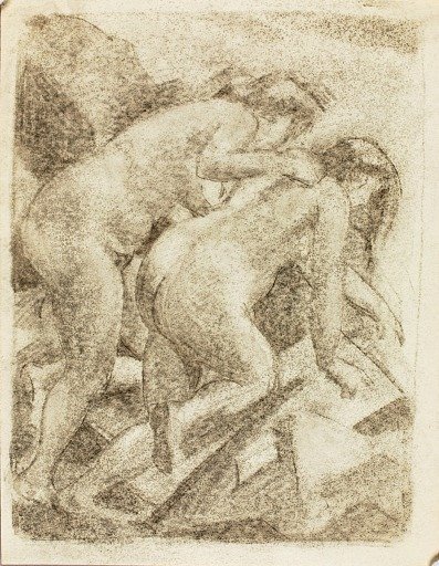 Two Nude Female Figures