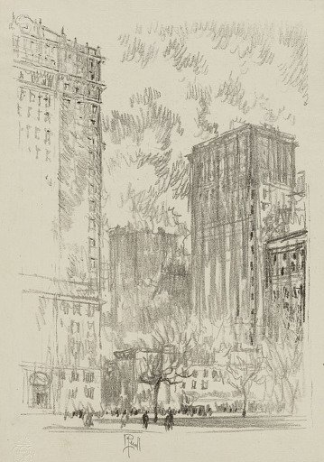 Battery Park (from Portfolio, Lithographs of New York in 1904)
