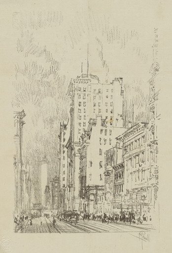 Broadway above 23rd Street (from portfolio, Lithographs of New York in 1904)