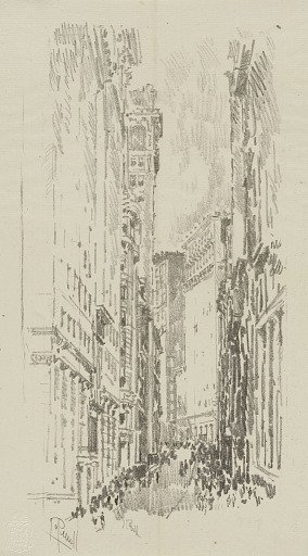 William Street (from portfolio, Lithographs of New York in 1904)